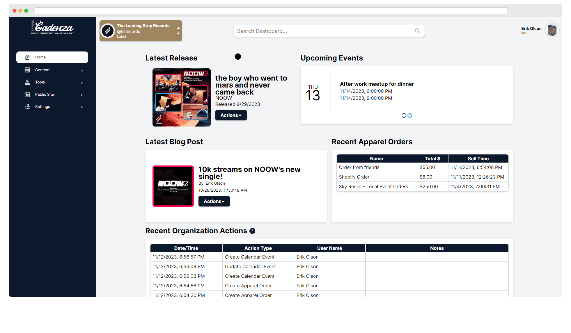 Cadenza MIM Dashboard